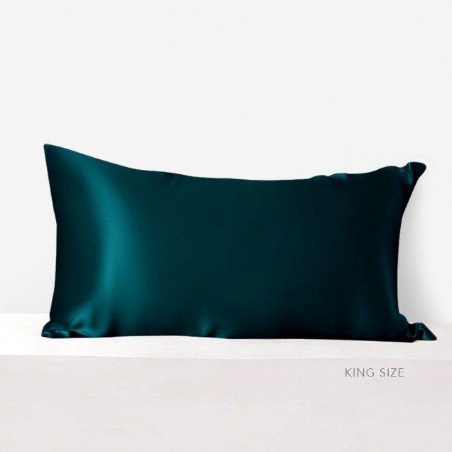 Cheap Teal 22 Momme Mulberry Silk Pillowcase with Hidden Zipper