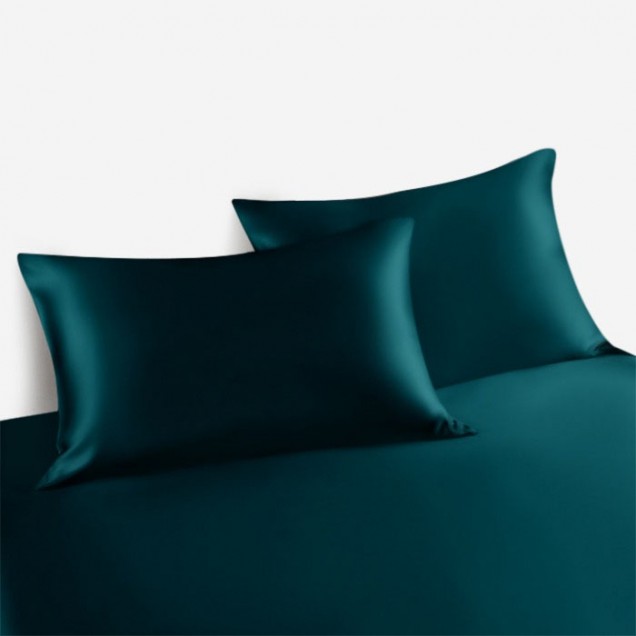 Cheap Teal 22 Momme Mulberry Silk Pillowcase with Hidden Zipper