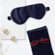 Cheap Two Piece Silk Gift Set Navy Pillowcase & Eye Mask