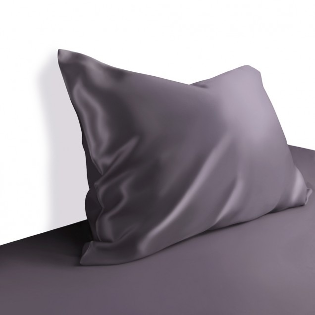 Cheap Two Piece Silk Gift Set Slate Gray Pillowcase & Eye Mask